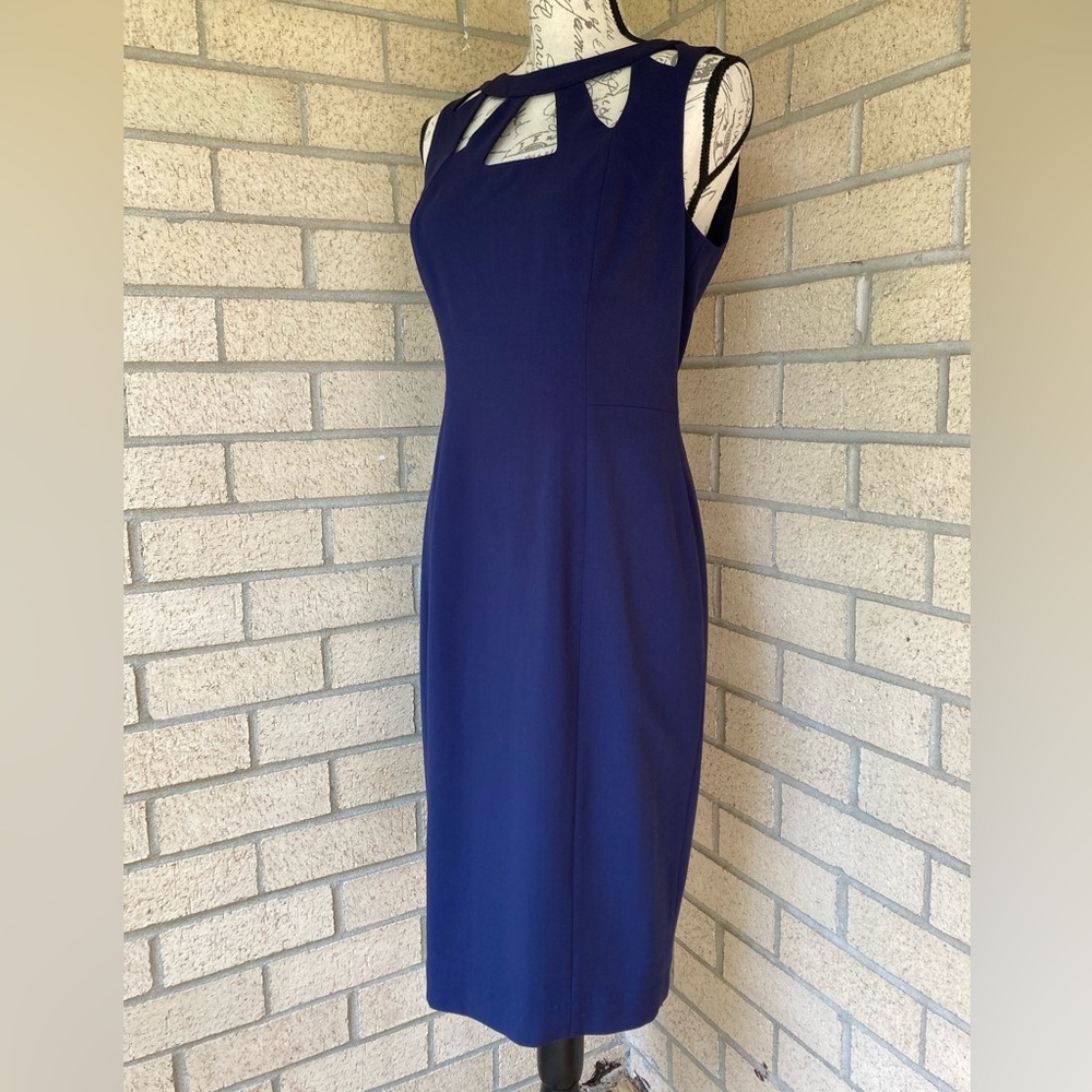 Eliza J Navy Blue Cut Out Formal Dress Wedding Guest Cocktail Dress